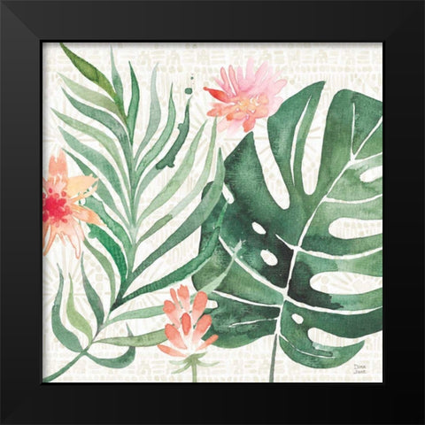 Paradise Petals III Black Modern Wood Framed Art Print by June, Dina