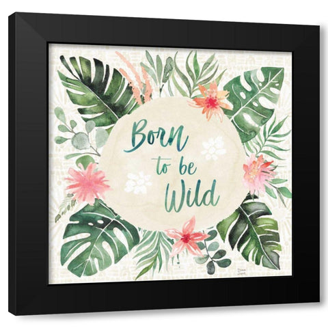 Paradise Petals IV Black Modern Wood Framed Art Print by June, Dina