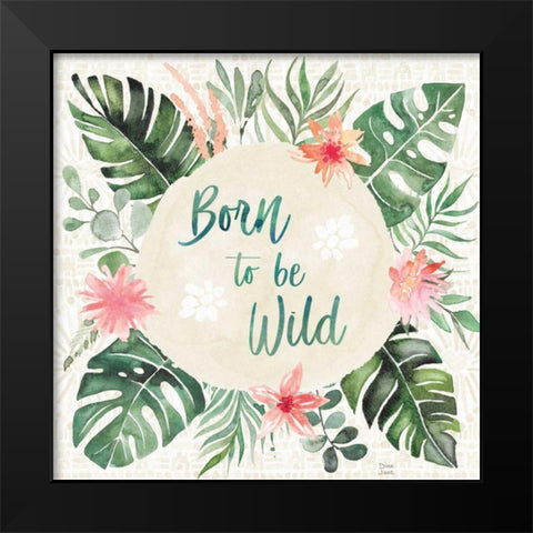 Paradise Petals IV Black Modern Wood Framed Art Print by June, Dina