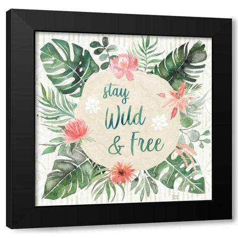 Paradise Petals V Black Modern Wood Framed Art Print with Double Matting by June, Dina