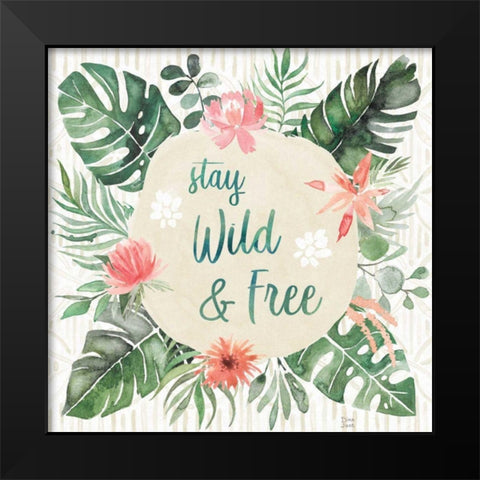 Paradise Petals V Black Modern Wood Framed Art Print by June, Dina