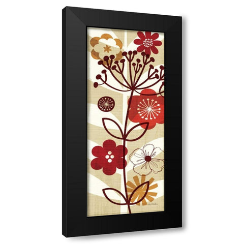 Floral Pop Panel II Black Modern Wood Framed Art Print with Double Matting by Mullan, Michael