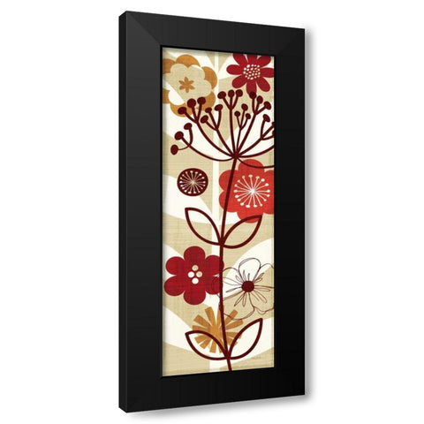 Floral Pop Panel II Black Modern Wood Framed Art Print with Double Matting by Mullan, Michael