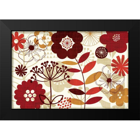 Floral Pop I Black Modern Wood Framed Art Print by Mullan, Michael