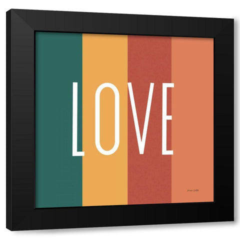 Love Rainbow Retro Black Modern Wood Framed Art Print by Kelle, Ann