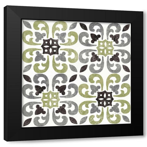 Classic Citrus Pattern IV Black Black Modern Wood Framed Art Print with Double Matting by Schlabach, Sue