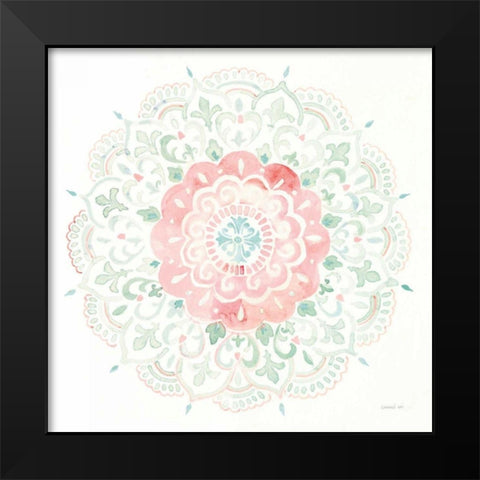 Mandala Delight IV Blue Green Black Modern Wood Framed Art Print by Nai, Danhui