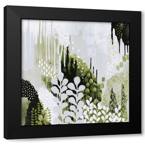BW Forest II with Green Black Modern Wood Framed Art Print with Double Matting by Ferguson, Kathy