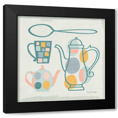 Modern Kitchen Sq IV Pastel Black Modern Wood Framed Art Print by Mullan, Michael