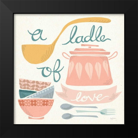 A Ladle of Love Pastel Black Modern Wood Framed Art Print by Urban, Mary