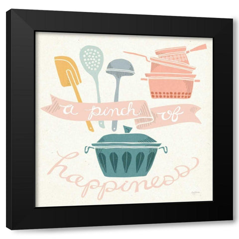 A Pinch of Happiness Pastel Black Modern Wood Framed Art Print by Urban, Mary