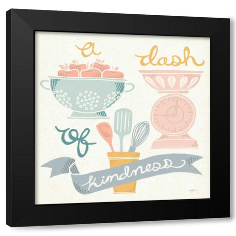 A Dash of Kindness Pastel Black Modern Wood Framed Art Print by Urban, Mary