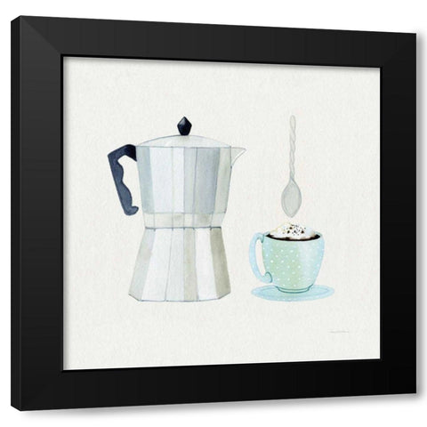 Coffee Break VII Tan Black Modern Wood Framed Art Print with Double Matting by McKenna, Kathleen Parr