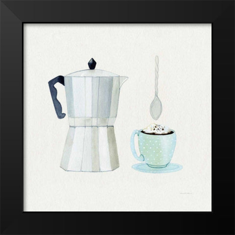 Coffee Break VII Tan Black Modern Wood Framed Art Print by McKenna, Kathleen Parr