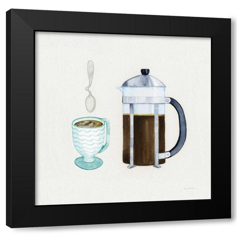 Coffee Break VIII Tan Black Modern Wood Framed Art Print by McKenna, Kathleen Parr