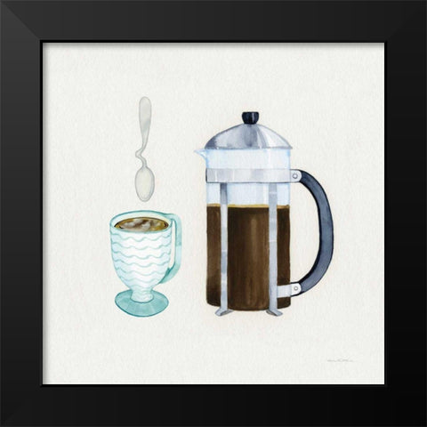 Coffee Break VIII Tan Black Modern Wood Framed Art Print by McKenna, Kathleen Parr