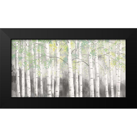 Soft Birches Charcoal Black Modern Wood Framed Art Print by Wiens, James