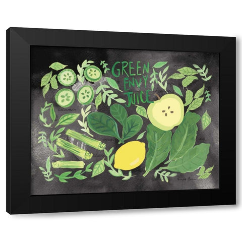 Fruitie Smoothie III on Black Black Modern Wood Framed Art Print with Double Matting by Zaman, Farida