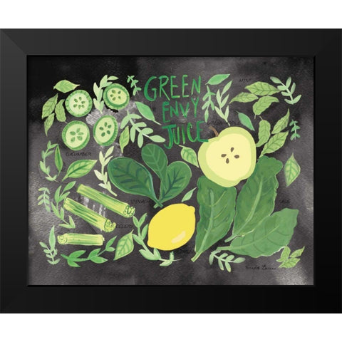 Fruitie Smoothie III on Black Black Modern Wood Framed Art Print by Zaman, Farida