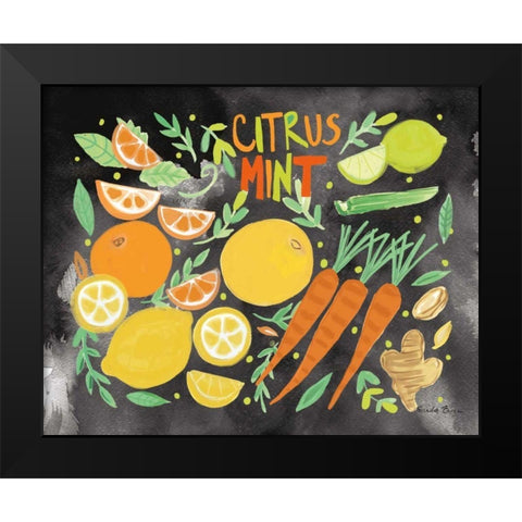 Fruitie Smoothie IV on Black Black Modern Wood Framed Art Print by Zaman, Farida