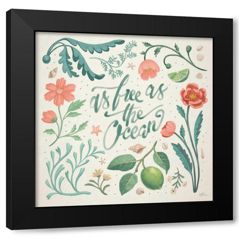 Seaside Botanical IV Black Modern Wood Framed Art Print with Double Matting by Penner, Janelle