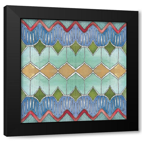 Lake Sketches Pattern VC Black Modern Wood Framed Art Print with Double Matting by Brissonnet, Daphne