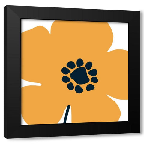 Pop Art Floral I Retro Black Modern Wood Framed Art Print with Double Matting by Wild Apple Portfolio