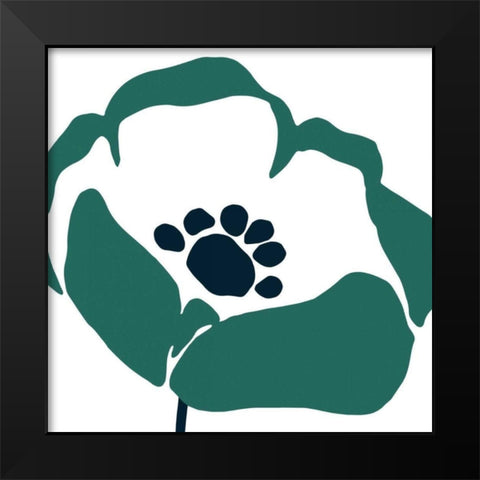 Pop Art Floral III Retro Black Modern Wood Framed Art Print by Wild Apple Portfolio