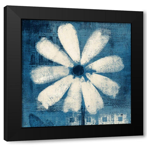 Daisy for Belinda Blue Black Modern Wood Framed Art Print with Double Matting by Studio Mousseau
