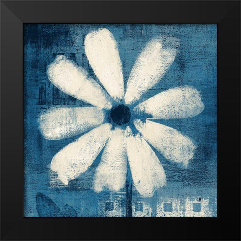 Daisy for Belinda Blue Black Modern Wood Framed Art Print by Studio Mousseau