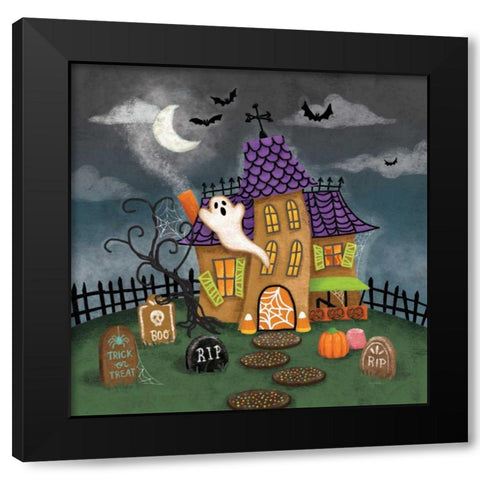 Spooky Shanty Black Modern Wood Framed Art Print by Urban, Mary