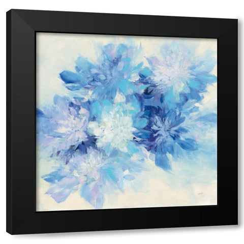Burst of Blue Black Modern Wood Framed Art Print with Double Matting by Purinton, Julia