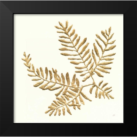 Gilded Fern II Black Modern Wood Framed Art Print by Paschke, Chris