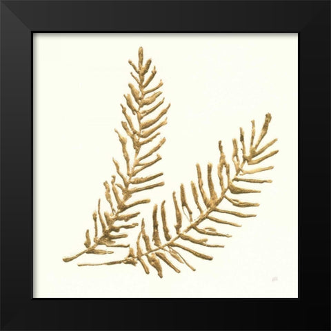 Gilded Fern IV Black Modern Wood Framed Art Print by Paschke, Chris