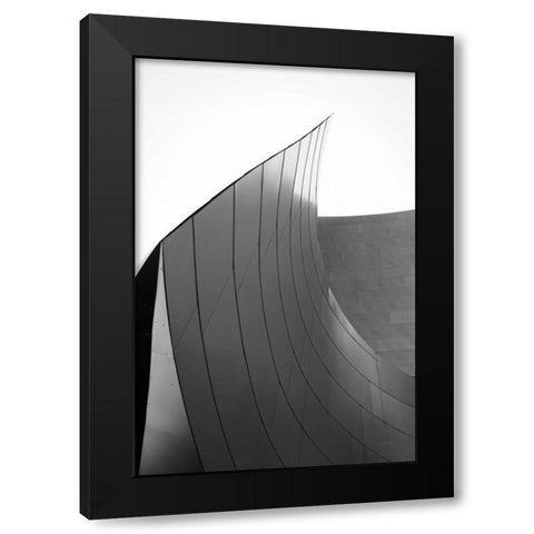 Skyscraper II BW Black Modern Wood Framed Art Print with Double Matting by Aledanda