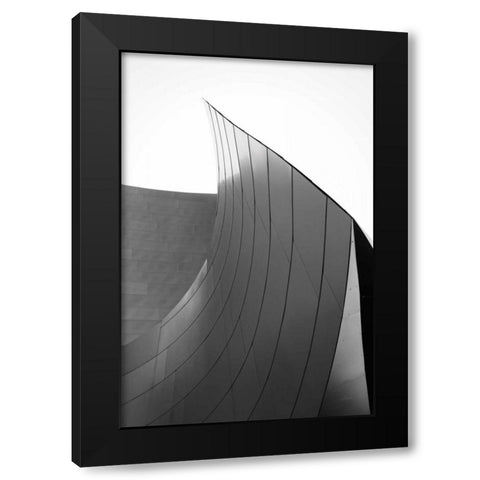 Skyscraper II BW Flipped Black Modern Wood Framed Art Print with Double Matting by Aledanda