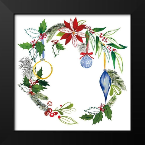 Christmas Wreath V Black Modern Wood Framed Art Print by Sussman, Harriet