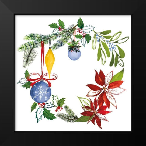 Christmas Wreath VI Black Modern Wood Framed Art Print by Sussman, Harriet