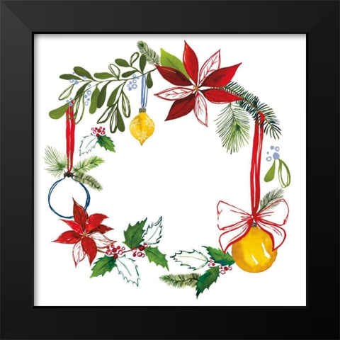 Christmas Wreath VII Black Modern Wood Framed Art Print by Sussman, Harriet