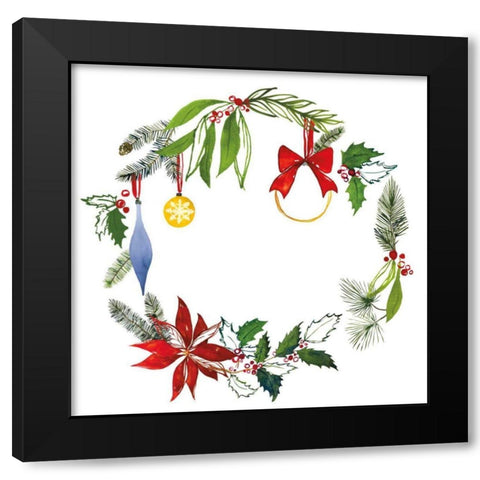Christmas Wreath VIII Black Modern Wood Framed Art Print by Sussman, Harriet