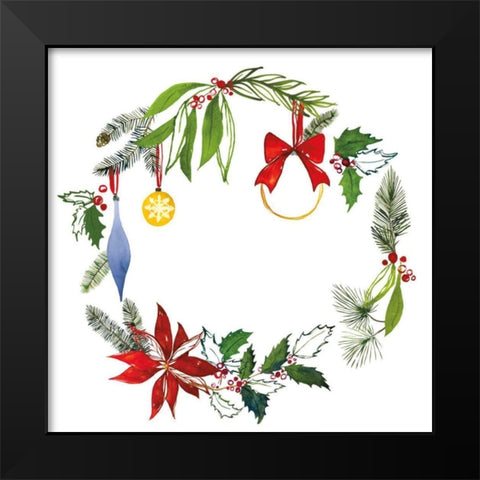 Christmas Wreath VIII Black Modern Wood Framed Art Print by Sussman, Harriet