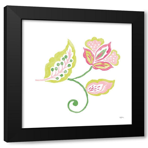 Everyday Chinoiserie Flower I Black Modern Wood Framed Art Print with Double Matting by Urban, Mary