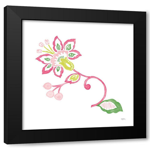 Everyday Chinoiserie Flower II Black Modern Wood Framed Art Print with Double Matting by Urban, Mary