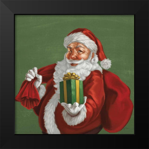 Holiday Santa I Black Modern Wood Framed Art Print by Penner, Janelle