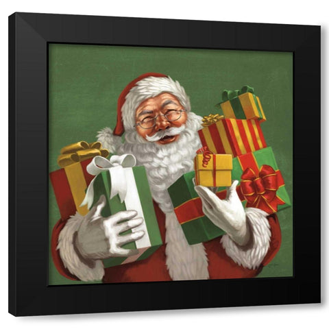 Holiday Santa IV Black Modern Wood Framed Art Print by Penner, Janelle
