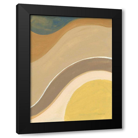 Flowing I Black Modern Wood Framed Art Print with Double Matting by Nai, Danhui