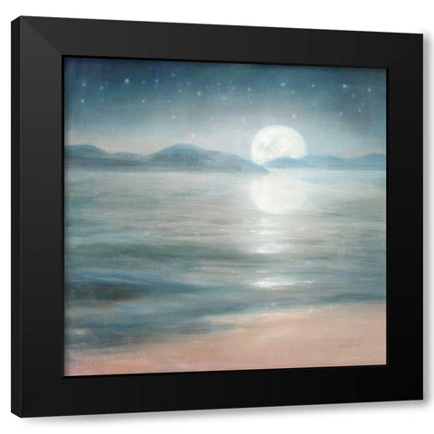 Half Moon Dream Black Modern Wood Framed Art Print by Nai, Danhui