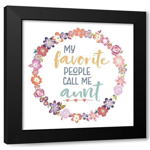 Flourish Aunt Inspiration IV Black Modern Wood Framed Art Print with Double Matting by Wild Apple Portfolio