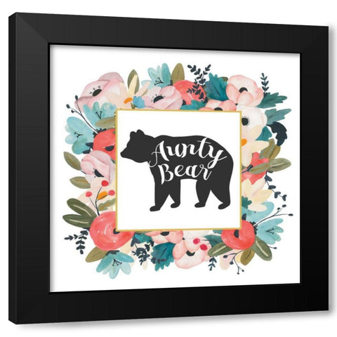 Harriet Floral Aunt Inspiration III Black Modern Wood Framed Art Print with Double Matting by Wild Apple Portfolio