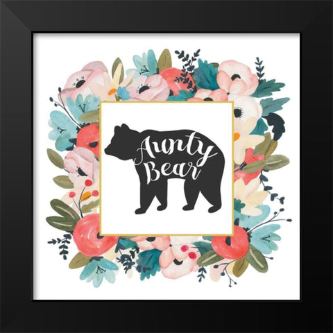 Harriet Floral Aunt Inspiration III Black Modern Wood Framed Art Print by Wild Apple Portfolio